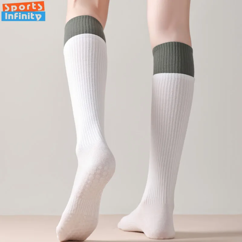 Stoking Kompresi Tabung Panjang Baru Kaus Kaki Yoga Wanita Kaus Kaki Betis Anti Selip Kaus Kaki Olahraga dan Kebugaran Dalam Ruangan Pilates Profesional