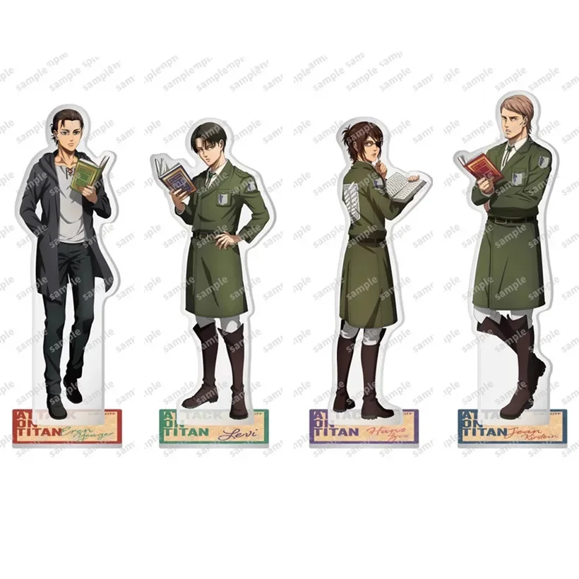 Game Jean Acrylic Stand Doll Anime Hanji Zoe Levi Eren Yeager Figure Model Plate Cosplay Toy for Gift