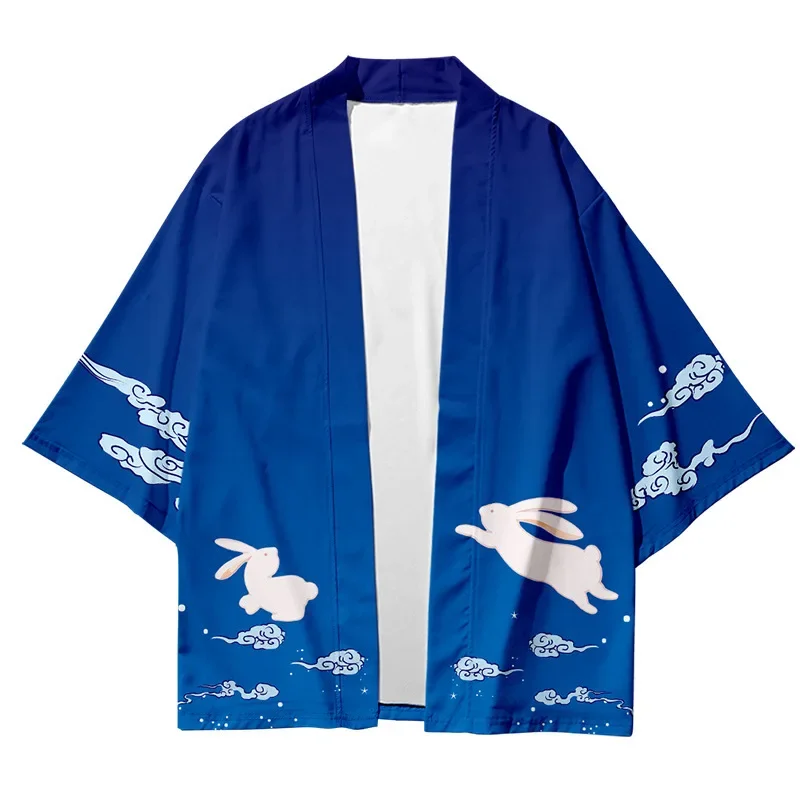 Summer Kimono National Tide Men's Seven-Point Shirt Robe Cardigan Loose Male Yuori Osaka Kumaji Japanese Koi Clothing