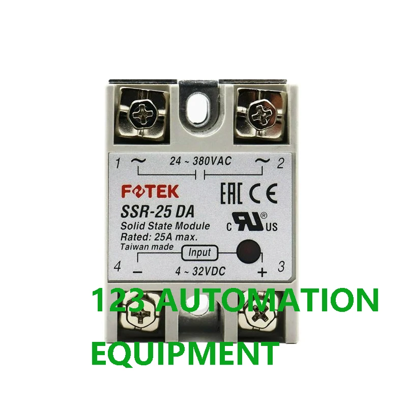 Authentic New FOTEK SSR-10DA 25DA 40DA 50DA 75DA SSR-10DA 25DA 40DA 50DA 75DA-H Solid State Relays Module 10A 25A 40A 50A 75A