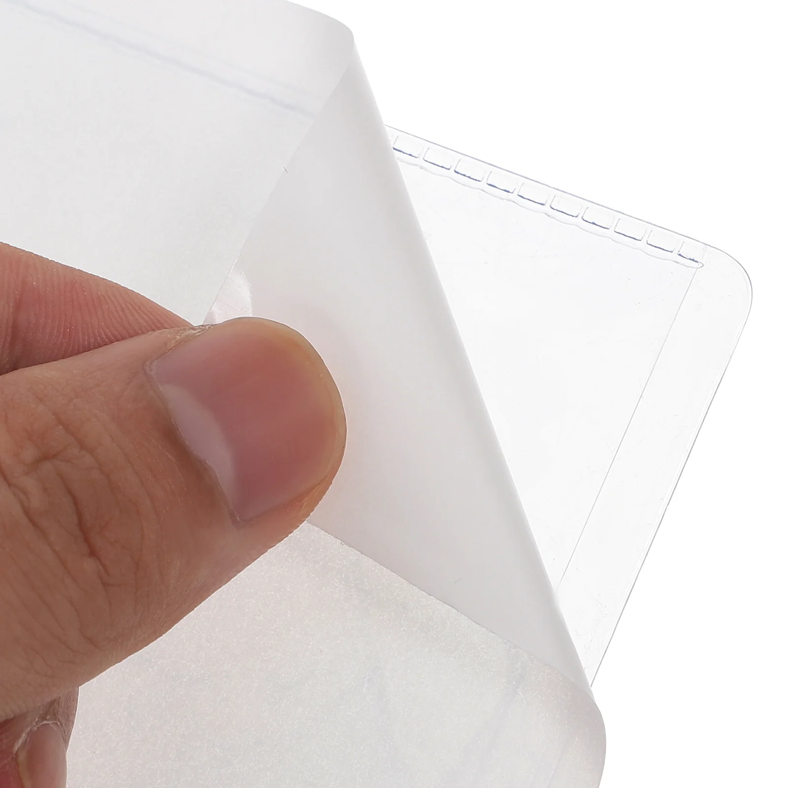 10 Pcs Clear Card Sleeves Transparent Label Bag Permit Holder Soft Rubber Pockets Adhesive Plastic Business Index