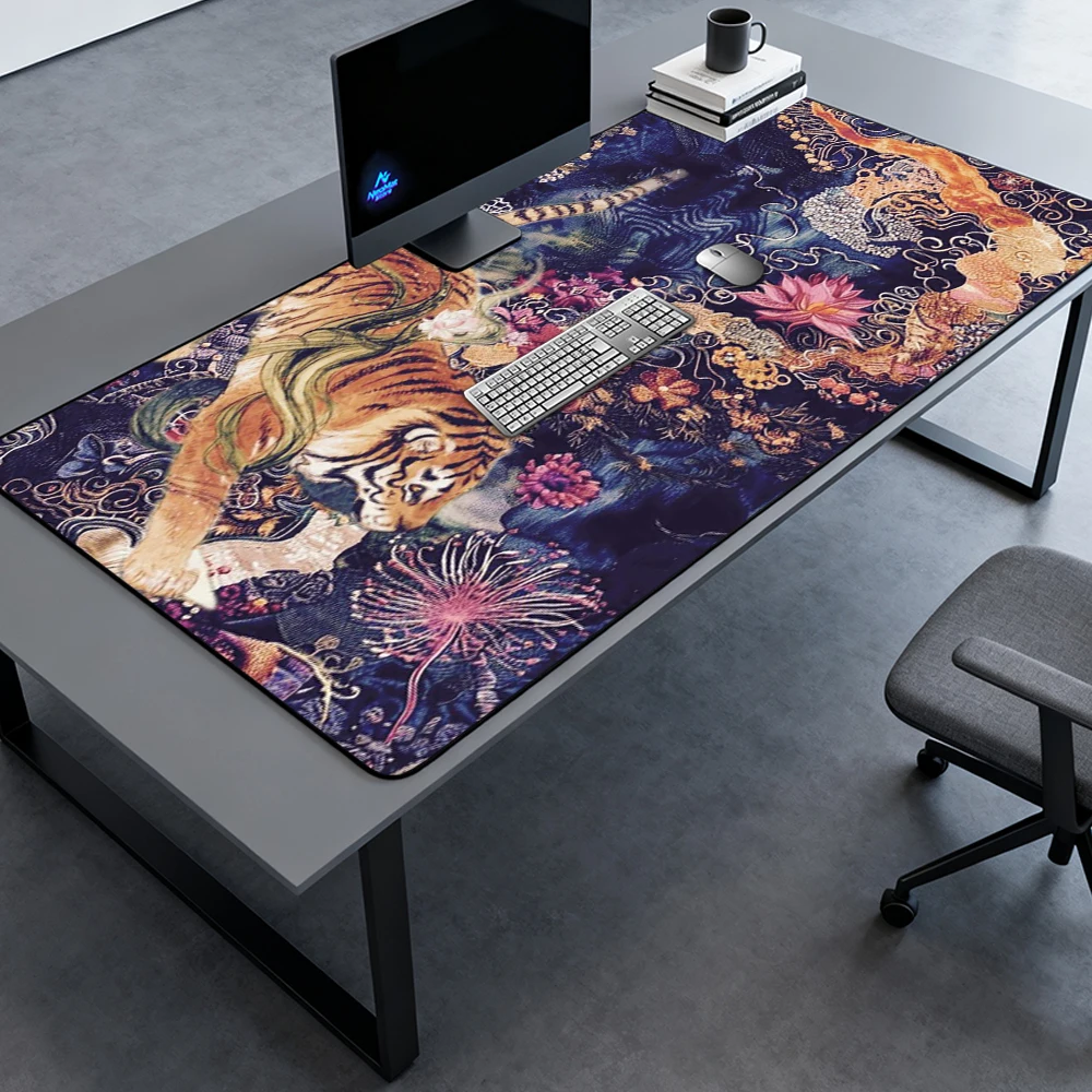 Dark Geometric Mouse Pad Extra Large 120x60cm Rubber Mat Nonslip Gaming Table Office Black Red Pattern Deskpad 1400x600mm