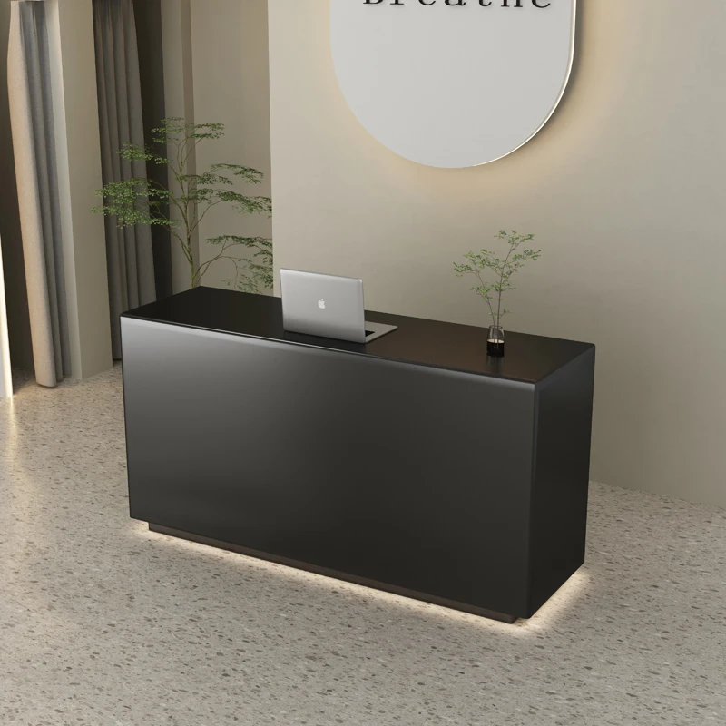 

Black Modern Reception Desks Luxury Wood Storage Long Best Tall Reception Desks Drawer Classic Empfangs Tresen Office Furniture