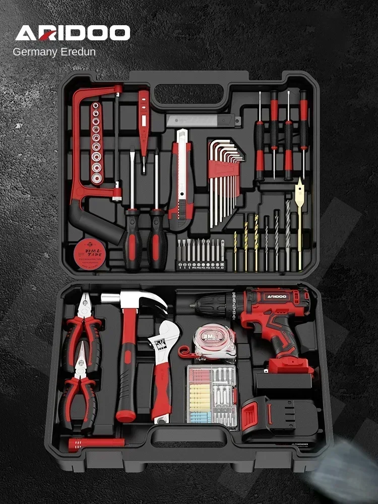 Powerful ARIDUN Electric Drill with Impact Gun, Lithium Battery and Multifunctional Screwdriver for Home Use