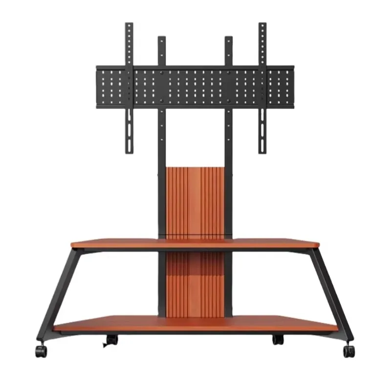 Nuovo carrello TV dal design in legno dal pavimento al soffitto Carrello TV mobile con ruote con schermo da 50 pollici a 100 pollici