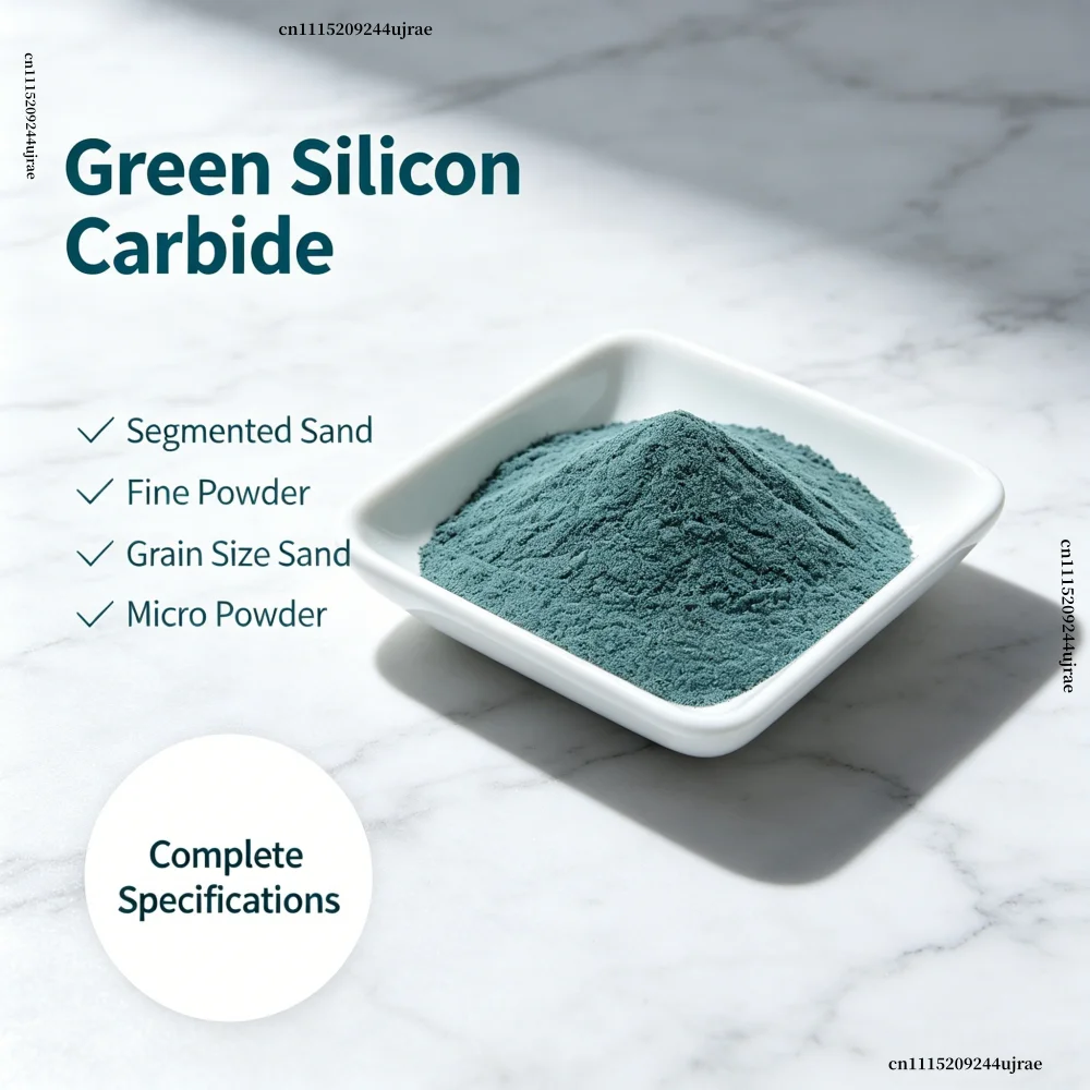 Green Silicon Carbide Powder Granules 16~8000 Mesh Green SiC Grit for Sandblasting Polishing Abrasive Tools Refractory Material