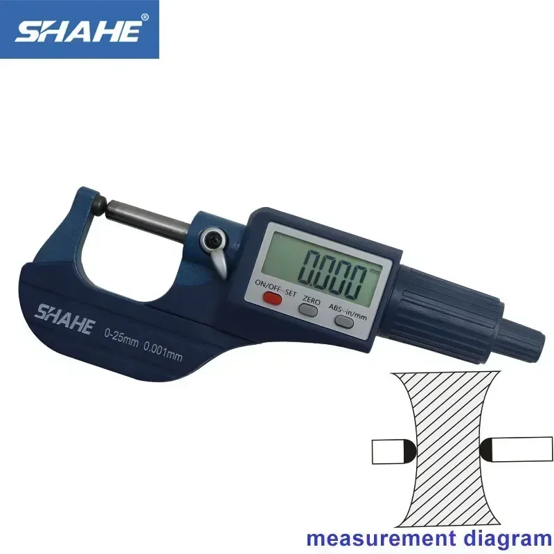 SHAHE Double Round Head Tube Outside Micrometer 0-25/25-50/50-75/75-100 mm Digital Micrometer Tools