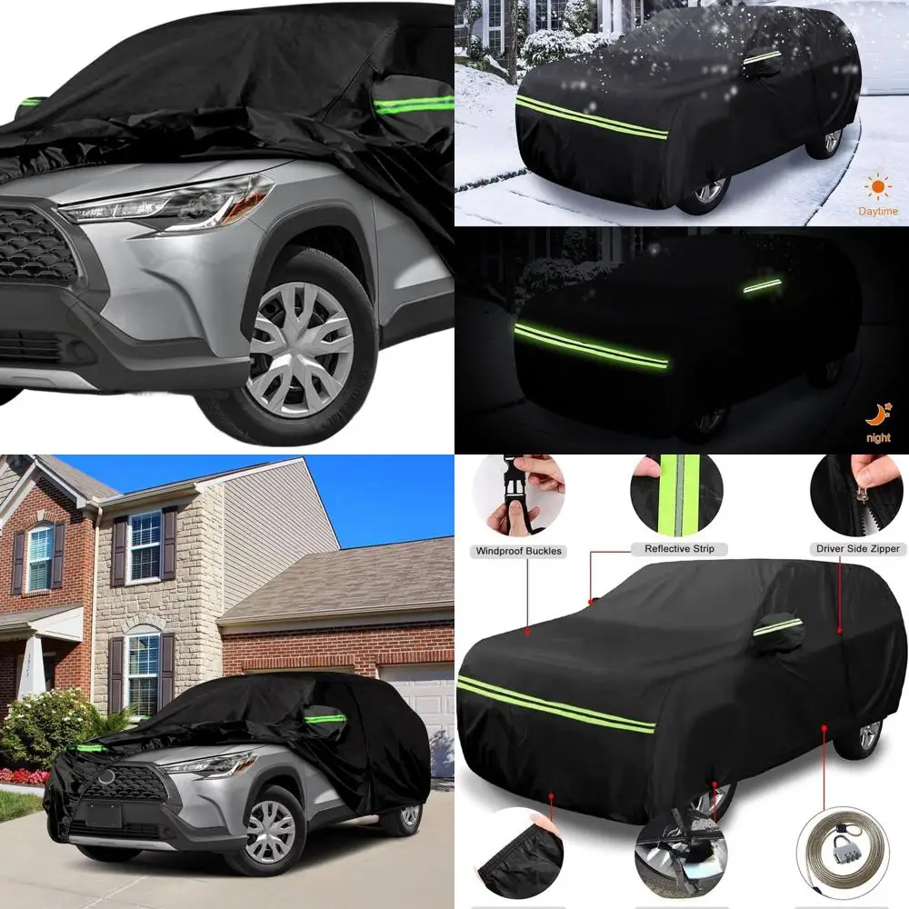 

All-Weather 6-Layer Waterproof Car Cover for 2020-2025 Toyota Corolla Cross with Zippered Door and Windproof Bands