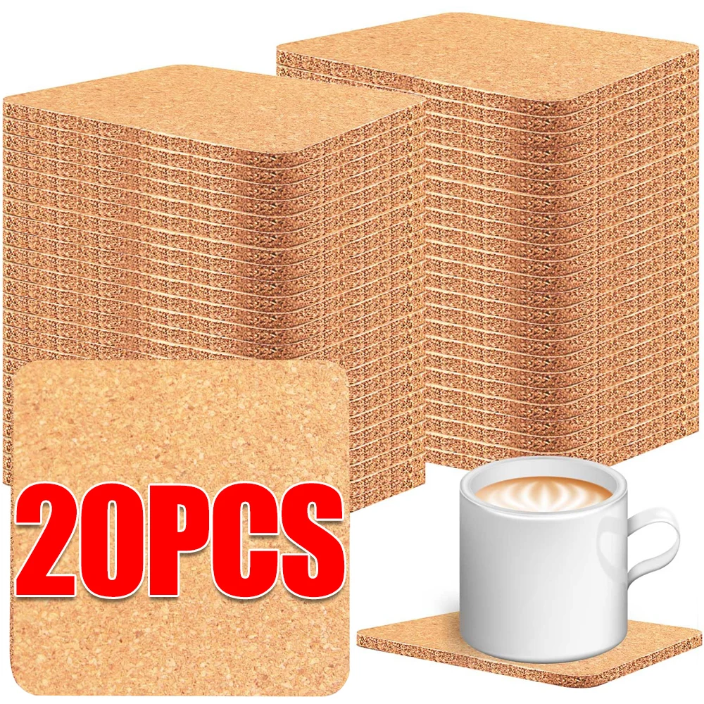 Square Cork Coaster for Families Tea Houses Restaurants Cafes Heat Resistant and Anti Slip Cup Mats Home Kitchen Tools Wholesale