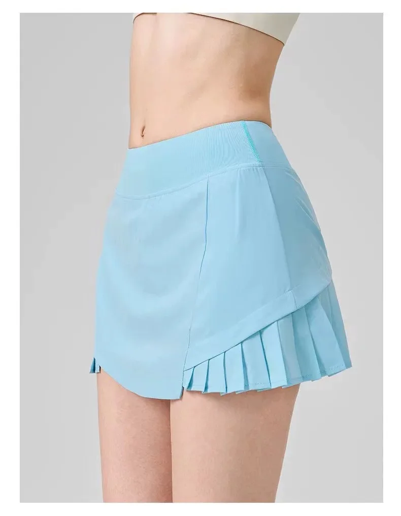 

New sports skirt women's summer outdoor badminton, tennis, fitness skirts, anti-walking light high waist yoga skirt