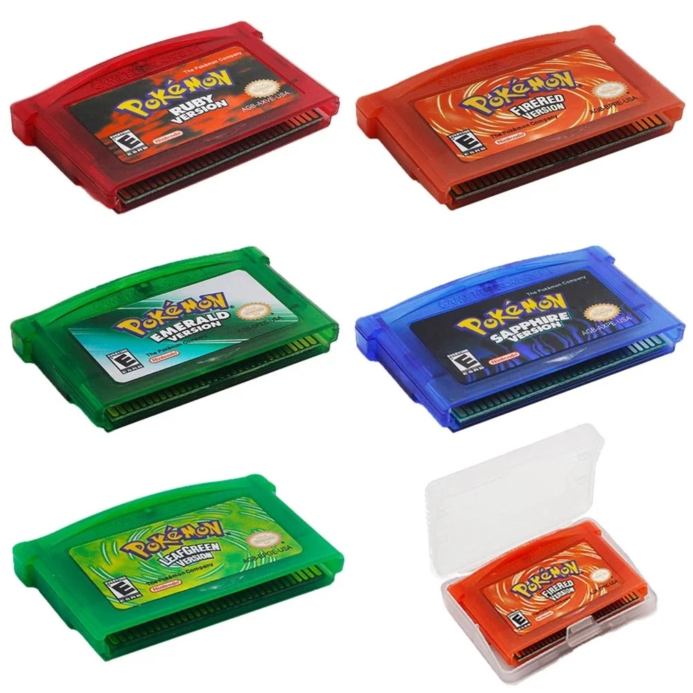 Cartão do console do cartucho do jogo de vídeo de 32 bits para a série de gba pokemon vitrificada snakewood flora englishlanguagethe primeira edição