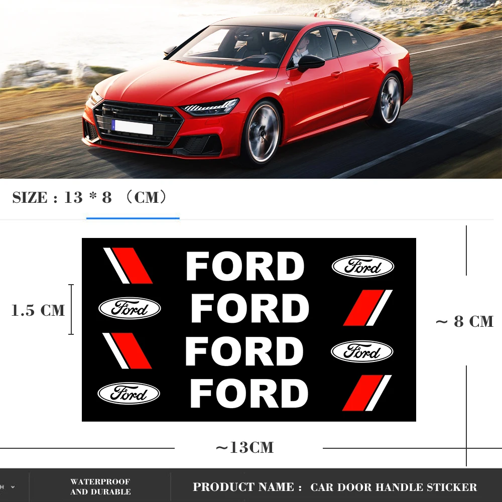 4 قطعة/المجموعة سيارة مرآة خلفية ملصق مقبض الباب الشارات الديكور الخارجي لفورد فوكس Mk2 حفلة Mk3 الحارس مونديو Mk4 فييست #2