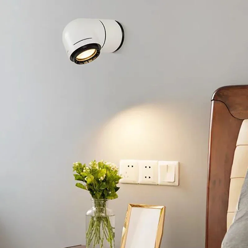 Creative magnetic suction bedside hallway staircase retro wall lamp bookshelf living room small wall lamp
