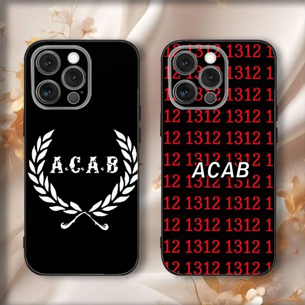 

A-Acab Ultras Phone Case For iPhone 17,16,15,14,13,12,11,Pro,Max,Plus,Air,X,XS,XR,SE,8,7,Mini,Soft Black Funda