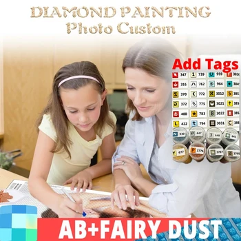 フェアリーダストABフォトカスタム！ フルスクエア/ラウンドドリル 5D DIY ダイヤモンド塗装プライベートカスタムクロスステッチ 3D 5D 刺繍装飾