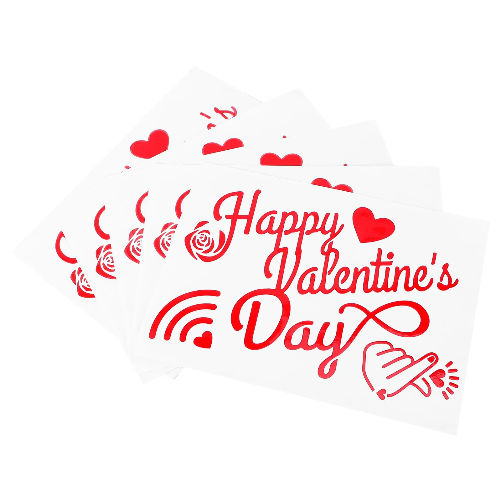 

5pcs Red Balloon Stickers Valentines Day Decorative Decals Wedding Party Home DIY Supplies Balloon Paster Kids Art Craft