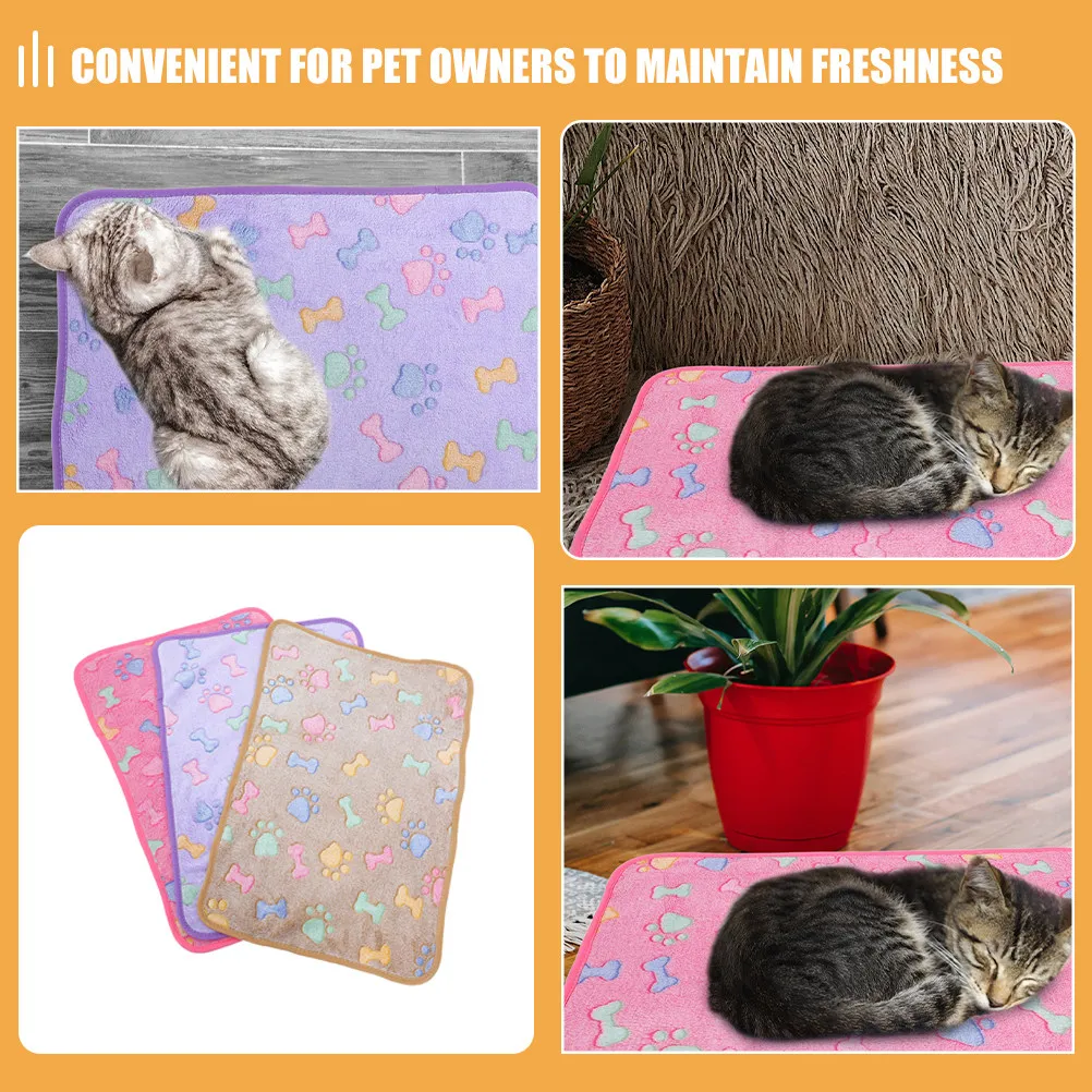 3Pcs Small Pet Blanket Soft Fleece Dog Cat Blanket for Puppy Kitten Bed Washable Cute Pattern Dog Blankets Washable view 5