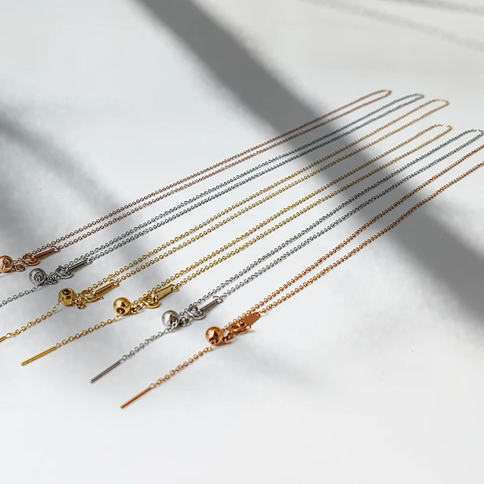 EMANCO 10 Stück Edelstahl Zarte Kettenhalskette Choker-Halsketten für Damen Modeschmuck Lange Mehrlagige Anhängerhalskette – Detail 8