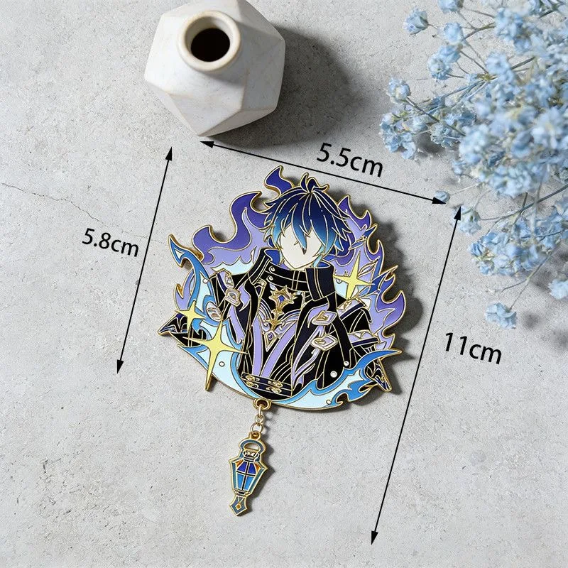 Genshin Impact Sandrone Cosplay-Anstecker Anime Columbina Varka Alice Klee Durin Halloween-Party-Kostüm-Accessoires Rucksack-Pins – Detail 23
