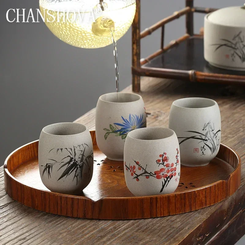 

CHANSHOVA-Traditional Chinese Ceramic Teacup, Chinese Coarse Pottery Tea Cup, Coffee Cups and Mugs, 175ml, T048