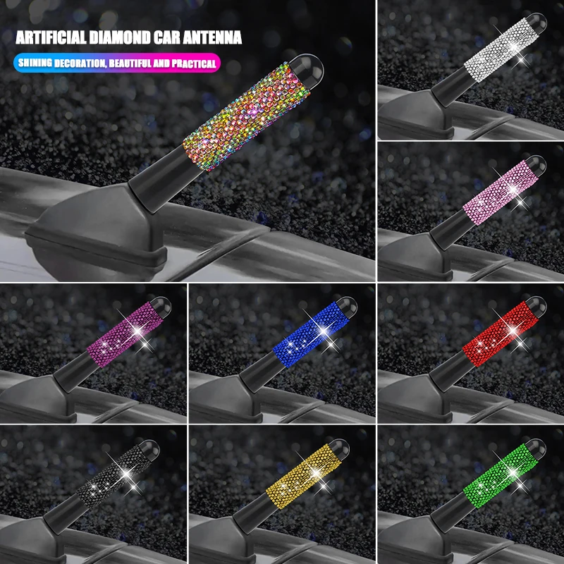 

Универсальная автомобильная антенна 8 см/3,14 дюйма, прозрачные алмазные декоративные элементы для модернизации автомобиля, в комплекте 4 винта, 2 прокладки, украшенные автомобильными аксессуарами