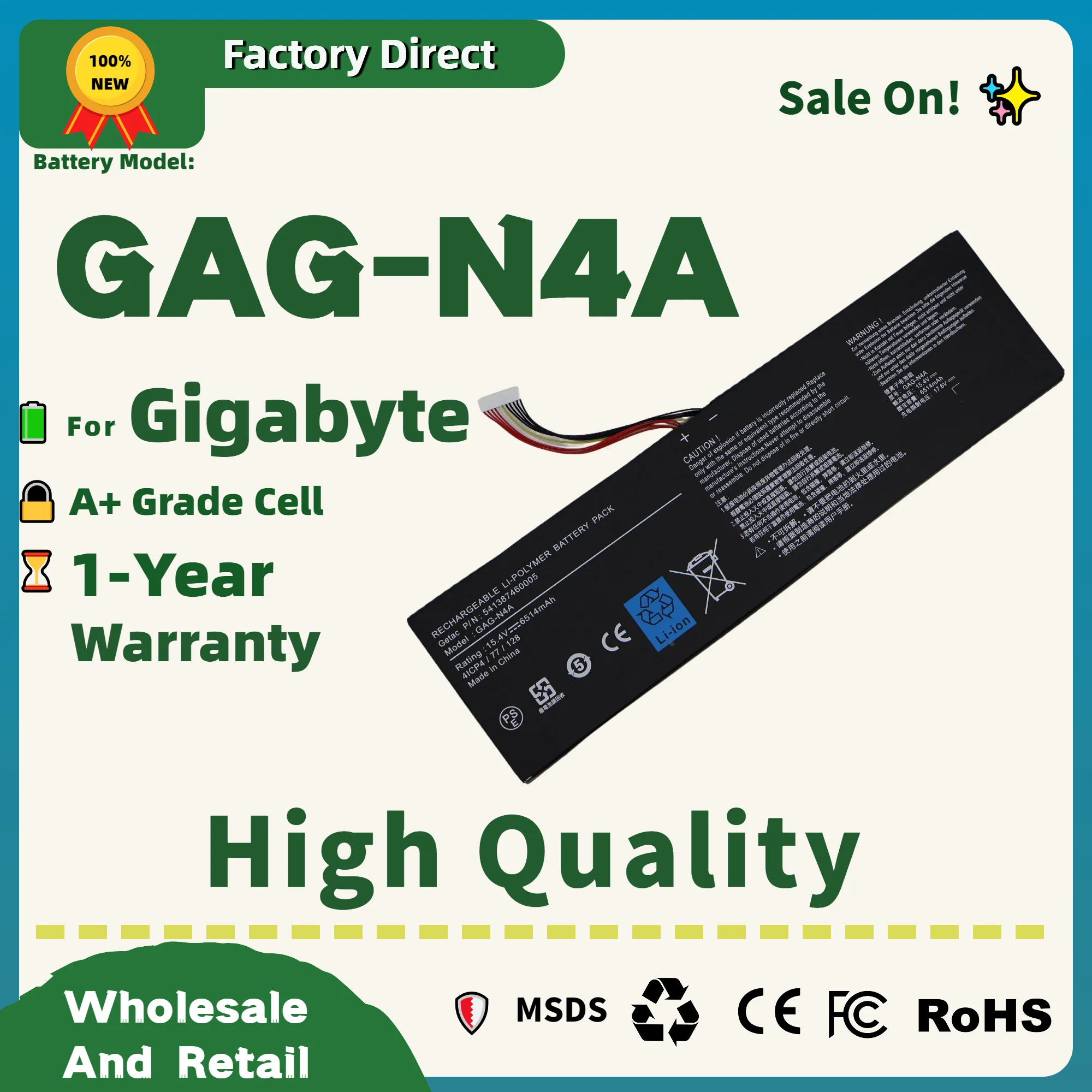المصنع مباشرة! بطارية GAG-N4A 99WH لجيجابايت ايرو 15 OLED XD 15 RP75 16 RP86 17 HDR YD 17 XE4 16 YE5 15G KC 15G XC 15P XC