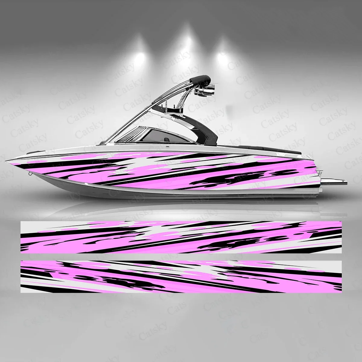 

Abstract Cute Pink Graffiti Boat Sticker Fashion Custom Fish Boat-Sticker Vinyl Waterproof Boat Wrap Graphic Boat Wrap Decal