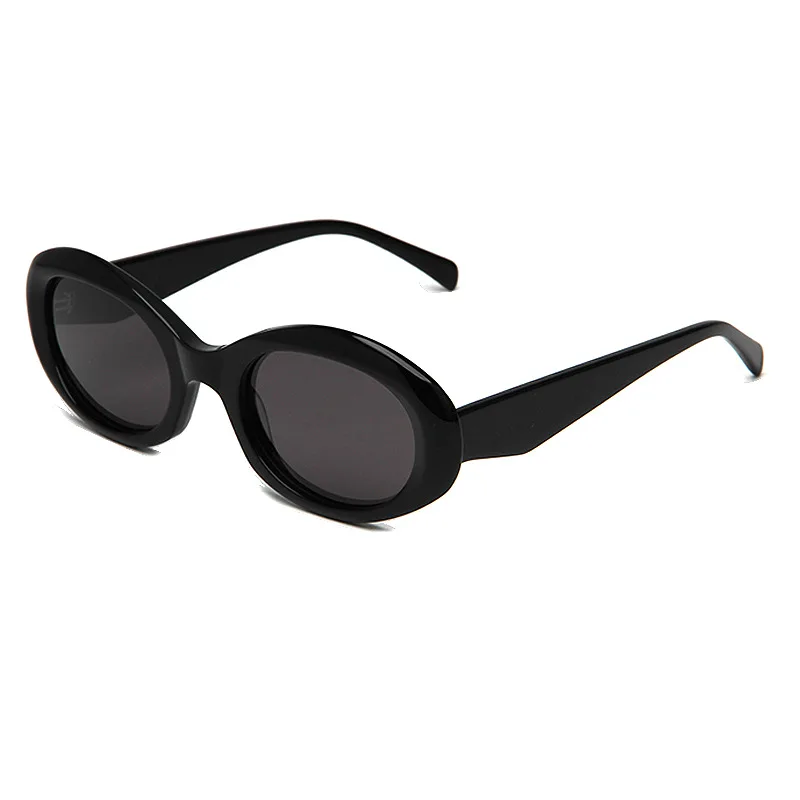 

Women's Sunglasses with a Sophisticated Look, Face-Slimming Effect, UV Protection Retro Oval Frame Acetate Material