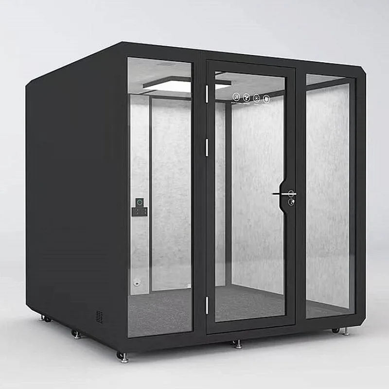 Insulated Outdoor Sound Proof Portable Office Pod Phone Booth Meeting Room Movable Multi-Person Working Office Pod
