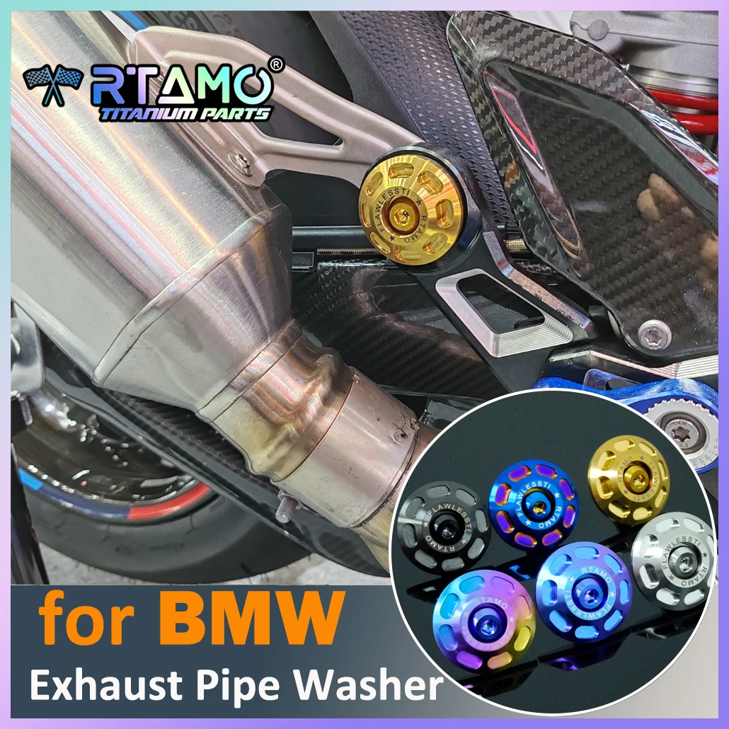 RTAMO Gr5 Titanium Washer Exhaust Pipe Washer Decoration Gasket Fit for BMW S1000RR/S1000R/R1250GS/F850GS/M1000RR/M1000R
