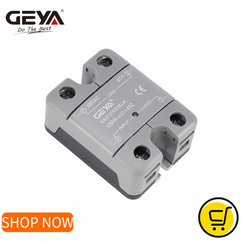 GEYA VSR8 Solid State Relay Module For Temperature Controller Single Phase SSR 10DA 25DA 40DA With Dust Cover DC control AC