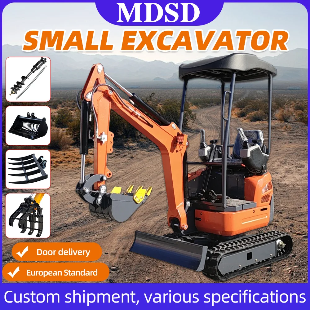 Chinese 1.2 Ton Mini Excavator 1.5 Ton Mini Excavator Cab Diesel Excavator Mini Europe Customized Kubota Engine Ce Epa Euro 5