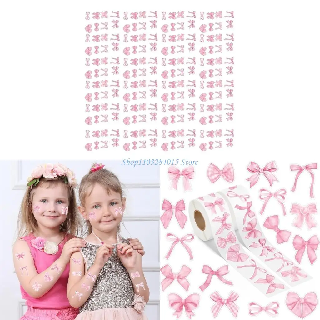 

R6ff 500pcs Bowknot Sticker Aesthetic Sticker для воде для ноутбука для ноутбука.