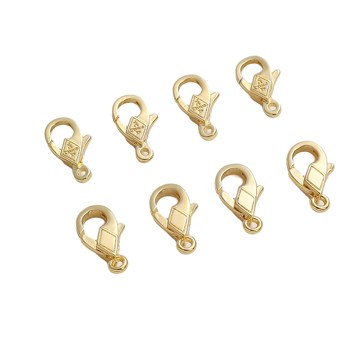 1pc 6x10mm/6x11mm Copper Diamond Shaped Lobster Clasp Hooks for DIY Key Rings Keychain Craft Jewelry Making Supplies Accessories