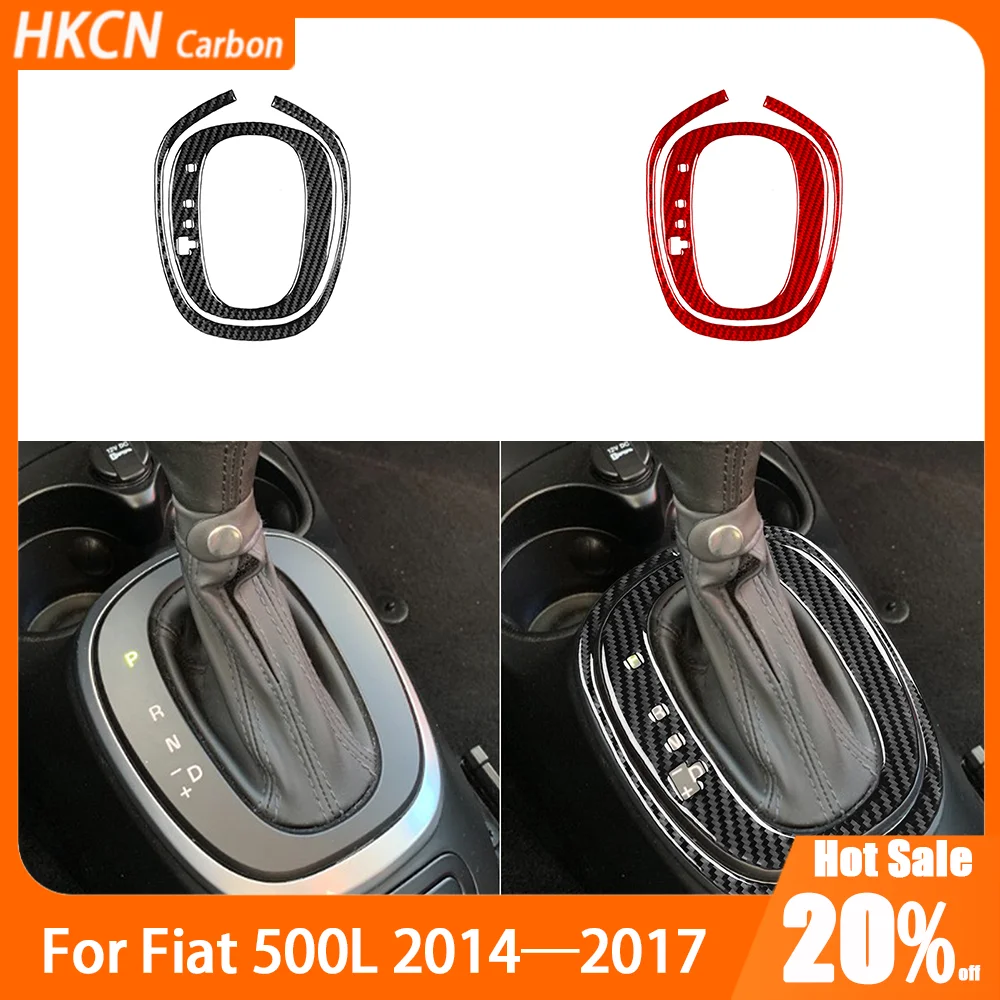 

Carbon Fiber Center Console Automatic Gears Shift Panel Set Car Accessories Interior Cover Trim Sticker For Fiat 500L 2014—2017
