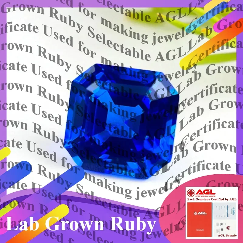 

Hot Sales Lab Grown Cobalt Spinel Asscher Cut Gemstone For DIY Ring Necklace Earrings Main Materials Selectable AGL Certificate