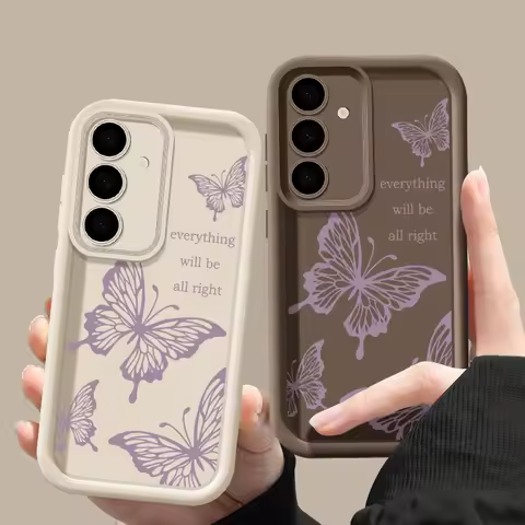Butterfly Pattern Phone Case For Samsung Galaxy S24 S23 S22 Ultra Plus S21 S23 FE A55 A54 A53 5G Silicone Soft TPU Cover Coque