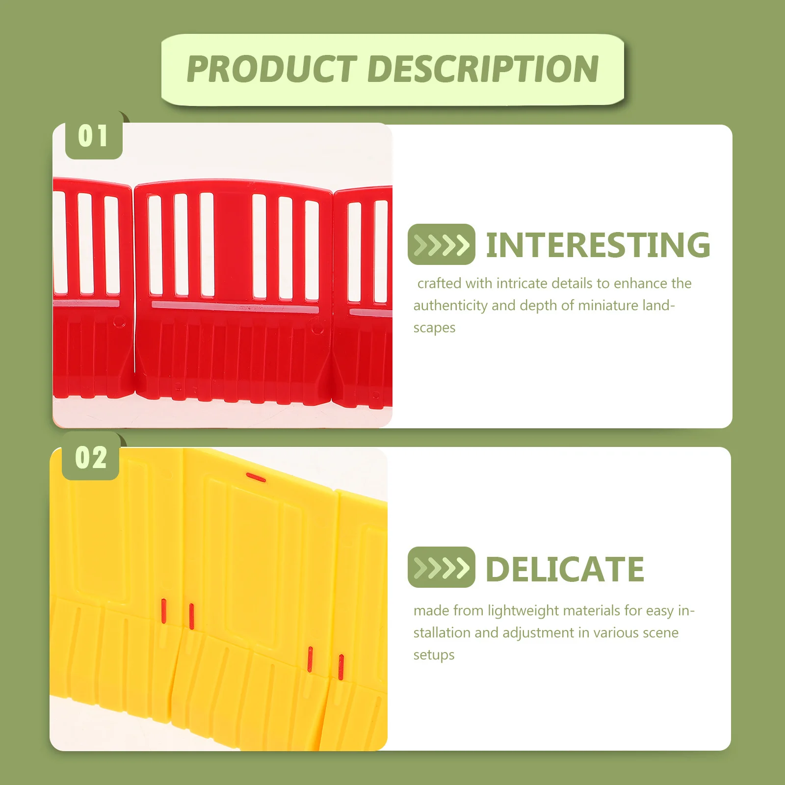 32 Uds Micro valla de paisaje construcción en miniatura diseño realista decoración ligera duradera Mini barricada
