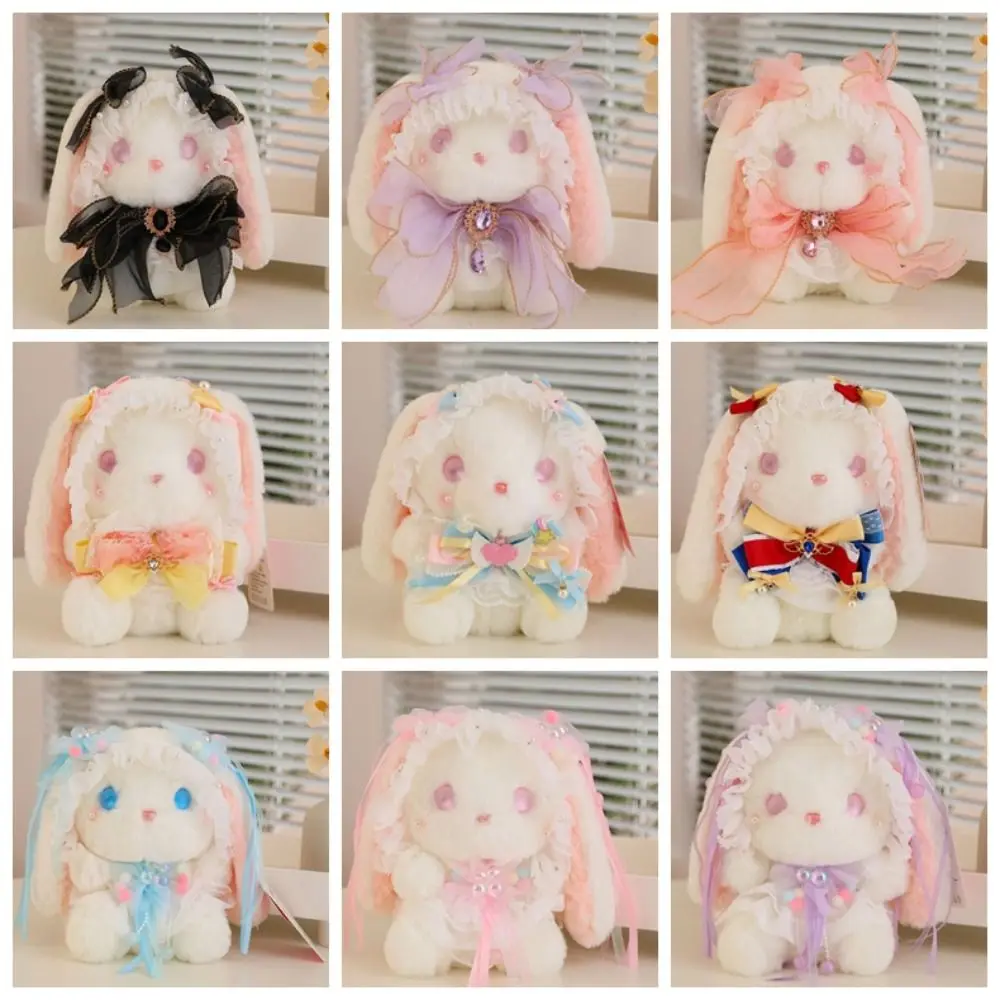 Modna 20CM Lolita Rabbit pluszowa lalka ręcznie robiona moda dziewczyna prezent ozdobiony kokardkami kreatywna dekoracja pokoju