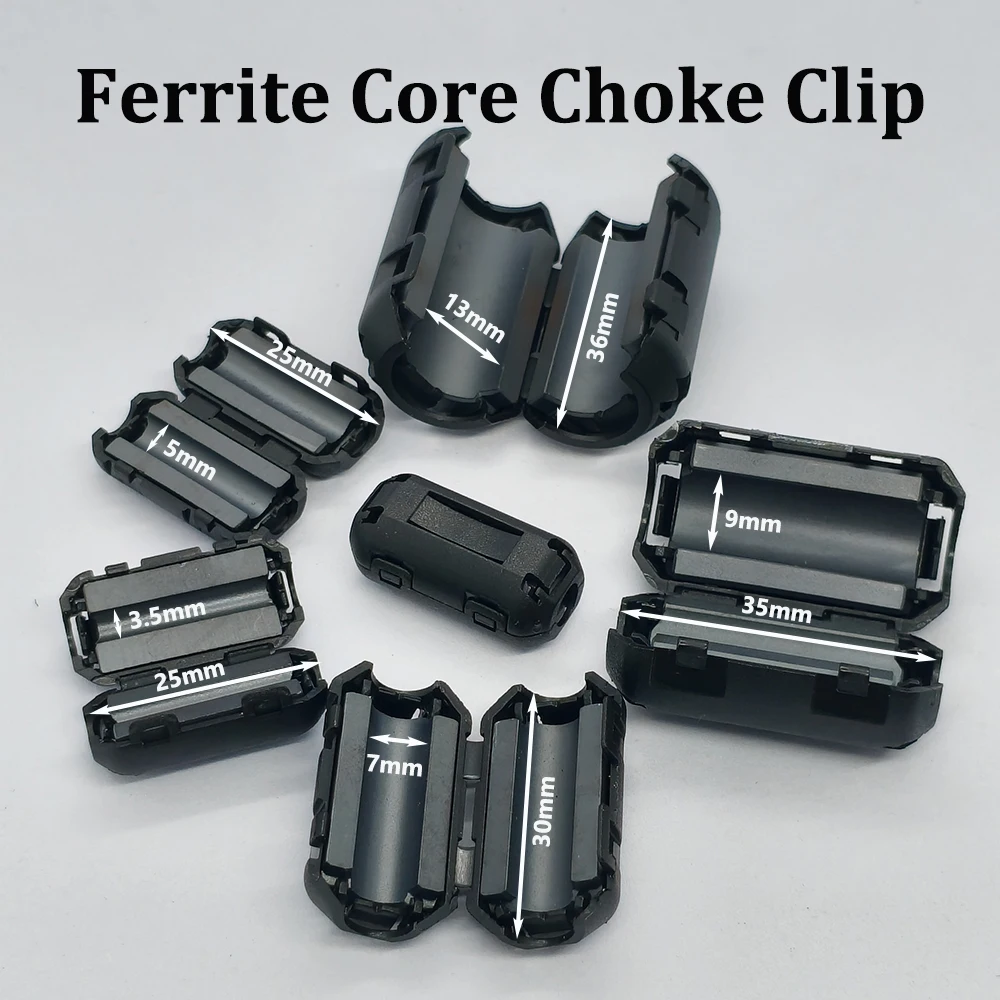 10Pcs Removable Anti-interference Ferrite Shielding Ring Buckle Degaussing Filter Magnetic Core Ring 3.5/5/7/9/13mm