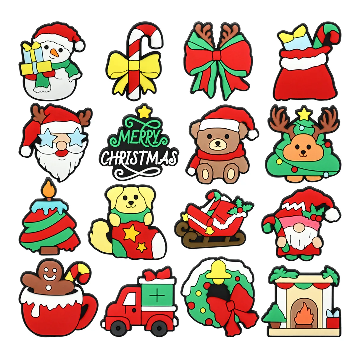 New Santa Claus Christmas Clog Charms Soft PVC Detachable Shoe Buttons Waterproof Multi Styles Festive Xmas DIY Shoe Decor