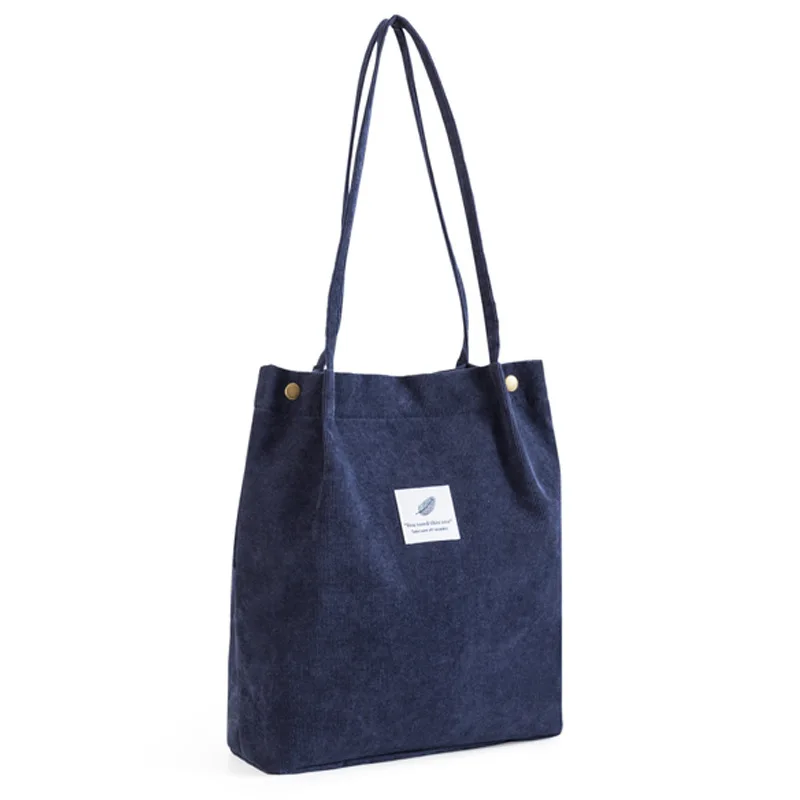 Corduroy Single Shoulder Bag Large Capacity Handheld Shopping Storage Bag Fashionable City Simple Style for Daily Matching
