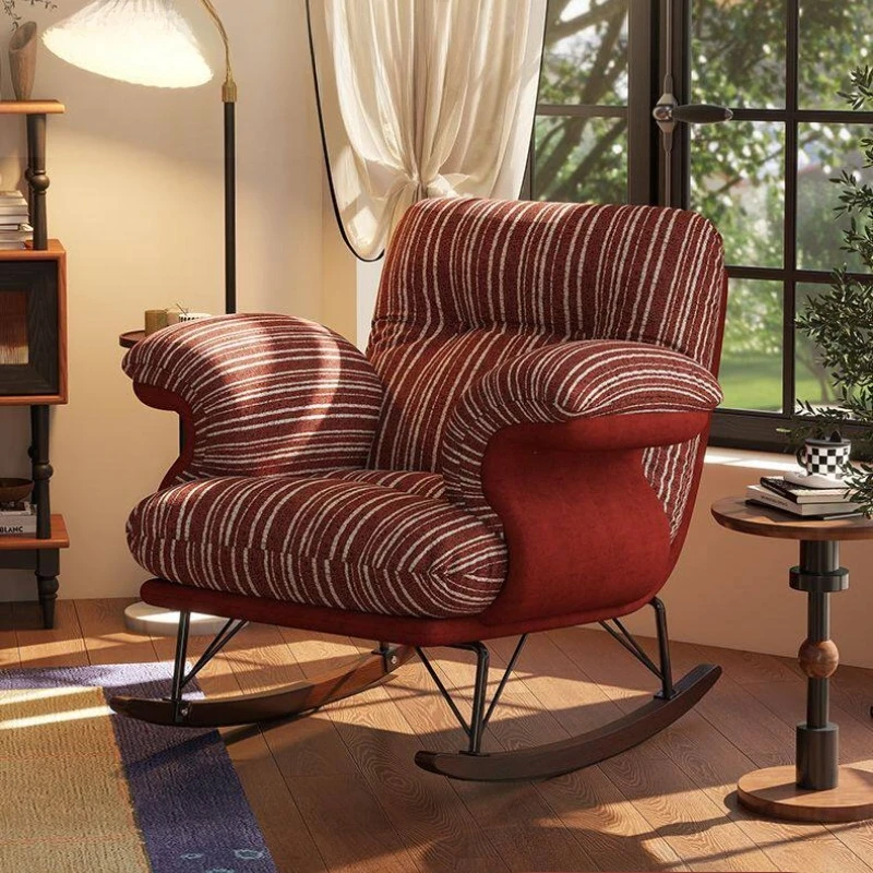 

lunch break rocking chair reclining balcony leisure single sofa chair modern soft poltrona confortável living room furniture
