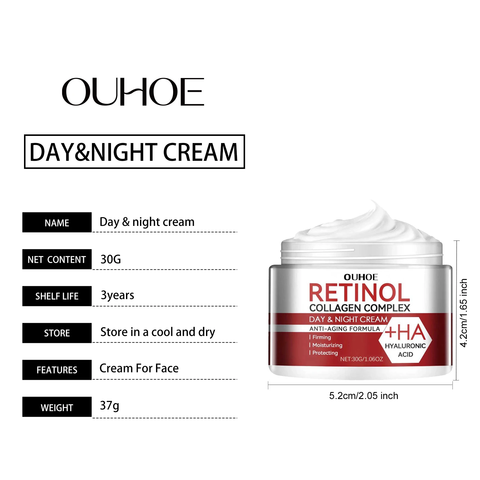 OUHOE フェイスモイスチャライザー 引き締めスキンケア 連続保湿をロックする 繊細な質感 迅速な吸収 快適な使用感