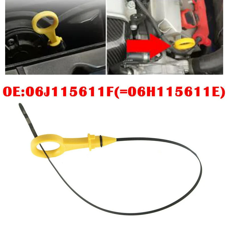 

1 шт., желтый автомобильный щуп для измерения уровня моторного масла для Audi A4 A5 Q3 Q5 VW 2.0T B8 B9 2009-2017 06H 115611 E Автомобильные аксессуары