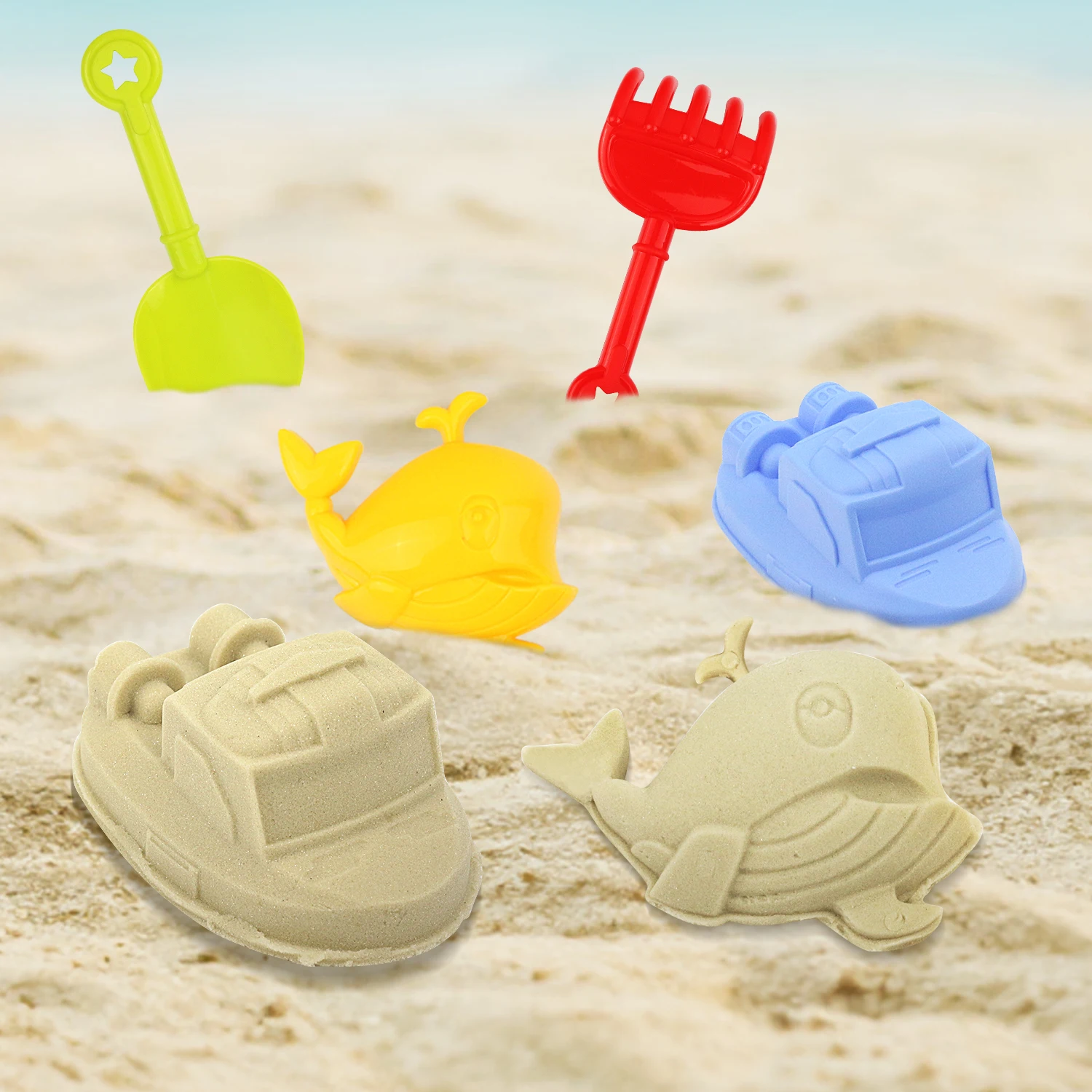 Beach toy bucket set, children's outdoor water play, sand digging shovel, parent-child interactive entertainment