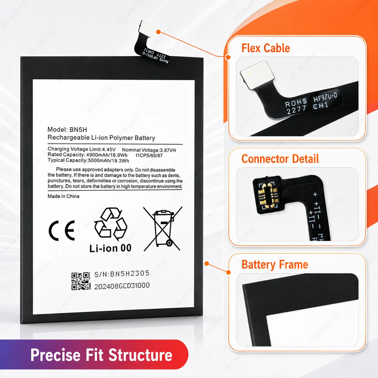 Replacement Phone Battery BN5H 5000mAh with Tools for Xiaomi Redmi Note 11E / POCO M4 5G / Poco M5 Mobile Repair Part