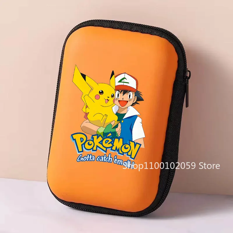 البوكيمون بيكاتشو سماعة صندوق تخزين تخزين سستة حقيبة الكرتون الشكل المحمولة صندوق حماية الموثق الاطفال الهدايا اللعب #3