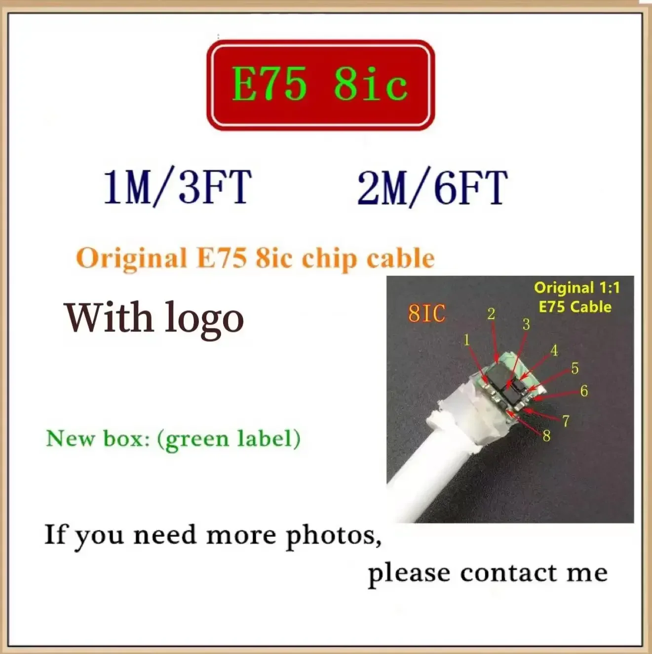 

50Pcs/For Foxcon Quality E75 Chip 8IC 8pin 1m3ft 2m/6ft USB Data Sync Charger Phone Cable For 11 X XR XS Max 7plus With Box