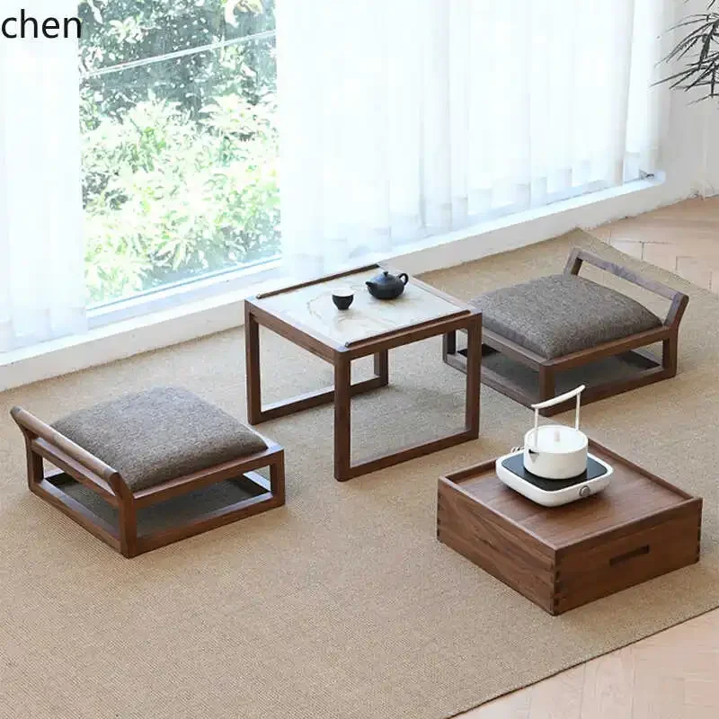 W5.19 Small Tea Table Bay Window Table Coffee  Outdoor Portable Solid Wood Balcony Small Tea Table